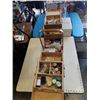 Image 2 : VINTAGE WOOD DOVETAIL SEWING BASKET WITH CONTENTS