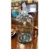 Image 2 : 2 BLUE GLASS CARBOYS AND 4 PLATTERS