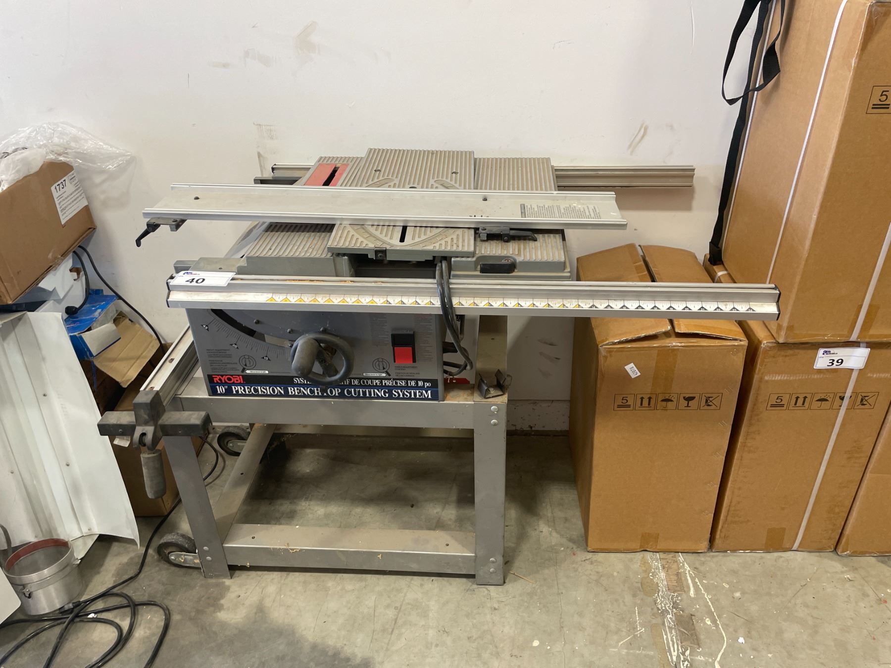 RYOBI 10 IN. PRECISION BENCHTOP CUTTING SYSTEM WITH STAND - Able Auctions