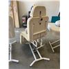 Image 2 : EQUIPRO WHITE UPHOLSTERED GAS-LIFT BEAUTICIAN CHAIR WITH ARM & HEADREST ATTACHMENTS