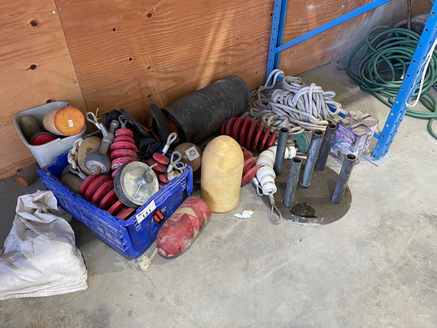 Mandrel Rope INDUSTRIAL PIPE MANDRELS, APPROX. 100FT MARINE ROPE & ASSORTED ...