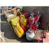 Image 1 : PALLET OF GERRIE CANS, CHEMICAL SPRAYERS, PROPANE BOTTLE & SPILL CLEANUP KITS