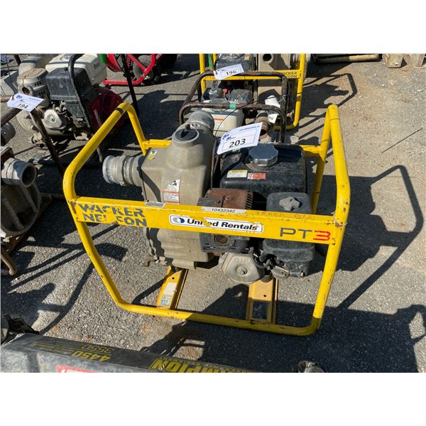 Wacker Pt3 WACKER NEUSON PT3 INDUSTRIAL GAS POWERED MOBILE TRASH PUMP - Able Auctions