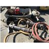 Image 2 : 2 SMALL INDUSTRIAL PNEUMATIC DEMOLITION HAMMERS, BIN OF BITS, & 2 AIR CONTROL DEVICES