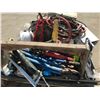 Image 2 : PALLET OF ASSORTED HAND TOOLS, JUMPER CABLES, & EXTENSION CORD