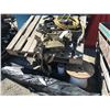 Image 1 : PALLET OF MISCELLANEOUS ITEMS-1 ROLL CLEAR POLY, 2 TRUCK TIRES, PARTIAL ROLL ELECTRICAL WIRE, ETC.