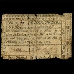 1779 RARE 30 Pound Virginia Colonial Note (COI-3259)