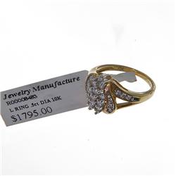 10K Gold .5ct Lady Diamond Cluster Ring (JEW-025)