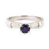 Image 2 : 1.15 ctw Blue Sapphire And Diamond Ring - 18KT White Gold