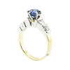 Image 4 : 1.53 ctw Oval Brilliant Blue Sapphire And Diamond Ring - 18KT Yellow And White G