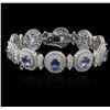 Image 1 : 14KT White Gold 11.11 ctw Tanzanite and Diamond Bracelet