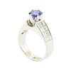 Image 4 : 3.15 ctw Round Brilliant Blue Sapphire And Diamond Ring - 14KT White Gold