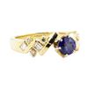 Image 1 : 1.64 ctw Blue Sapphire And Diamond Ring - 14KT Yellow Gold