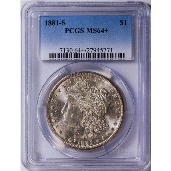 1881-S $1 American Silver Eagle Dollar Coin PCGS MS64+