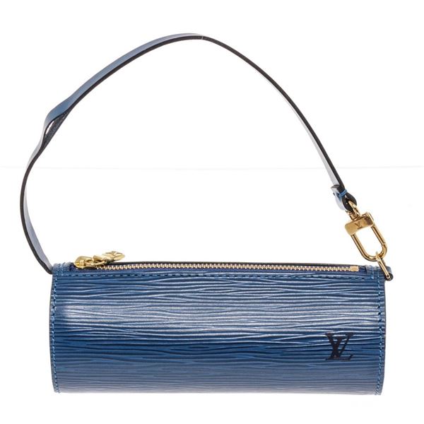 Louis Vuitton Blue Epi Leather Mini Papillon Pochette Bag