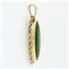 Image 5 : Vintage 14k Yellow Gold Oval Cabochon Cut Jade Twisted Rope Frame Charm Pendant