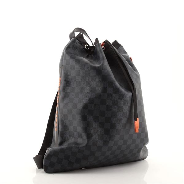 Louis Vuitton Drawstring Backpack Limited Edition Damier Cobalt Race