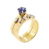 Image 4 : 1.40 ctw Blue Sapphire and Diamond Ring - 14KT Yellow Gold