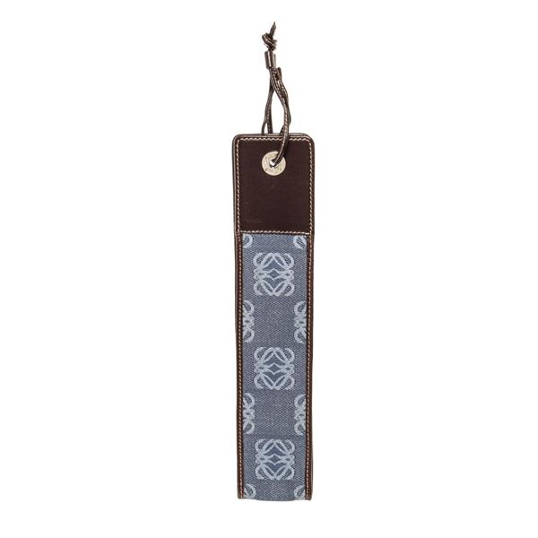 Loewe Blue Monogram Canvas Leather Long Mini Pouch