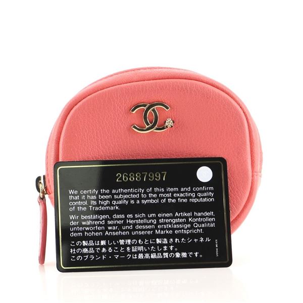 Chanel Classic Round Coin Purse Goatskin Pink