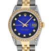 Image 1 : Rolex Mens 2 Tone Blue Vignette Diamond Lugs Datejust Wristwatch