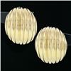 Image 2 : Hammerman Bros. 14k Yellow Gold Polished Puffed Scalloped Domed Button Earrings