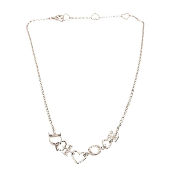 Christian Dior Silve Rhinestone Necklace