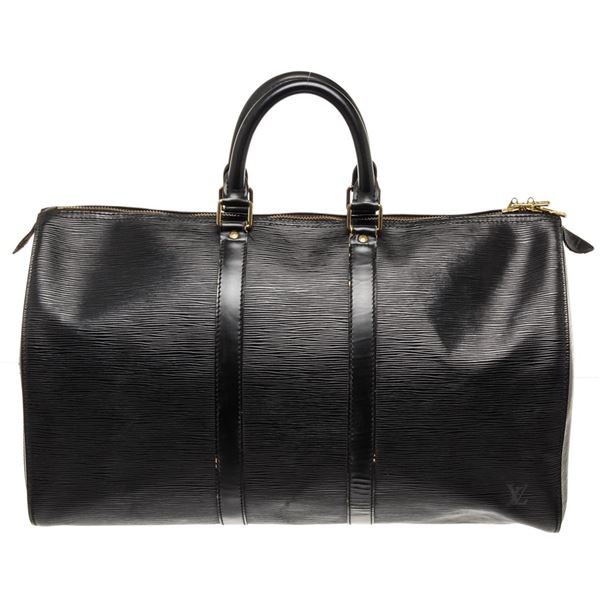 Louis Vuitton Black Epi Leather Keepall 45cm Travel Bag