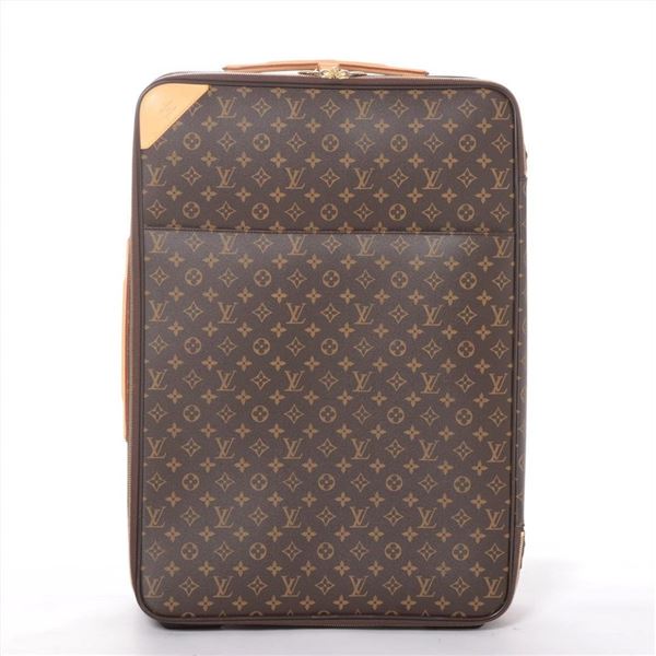 Louis Vuitton Brown Monogram Canvas Leather Pegase 60cm Rolling Luggage