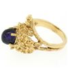 Image 3 : Estate 14k Yellow Gold 1.98 ctw Amethyst Coral Reef Nugget Cocktail Ring