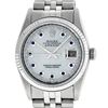 Image 1 : Rolex Mens Stainless Steel Mother Of Pearl Diamond & Sapphire Datejust Wristwatc
