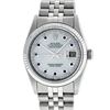 Image 2 : Rolex Mens Stainless Steel Mother Of Pearl Diamond & Sapphire Datejust Wristwatc