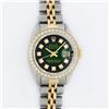 Image 2 : Rolex 2T YG/SS Green Vignette VS 1 ctw Diamond Oyster Perpetual Datejust Wristwa