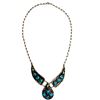 Image 2 : Native American 3 Pannel Turquoise Necklace