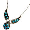 Image 3 : Native American 3 Pannel Turquoise Necklace