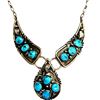 Image 4 : Native American 3 Pannel Turquoise Necklace