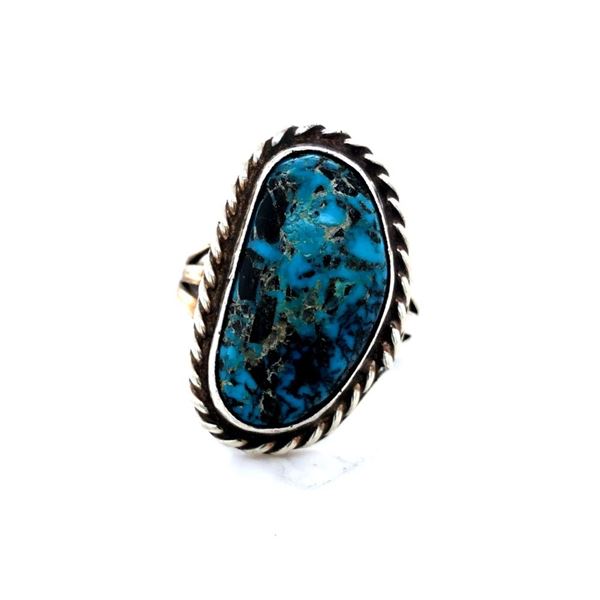 Navajo Rare Stormy Mountain Turquoise Ring