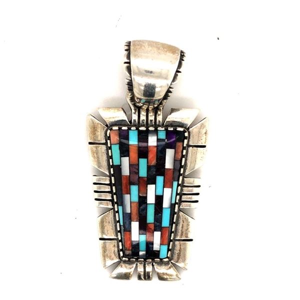 Beautiful Relios 925 Inlay Multi Stone Pendant