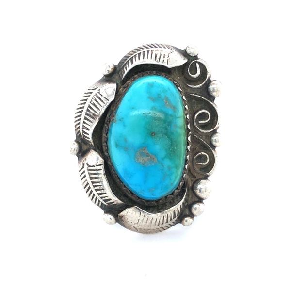 Vintage Rare Cripple Creek Turquoise Ring