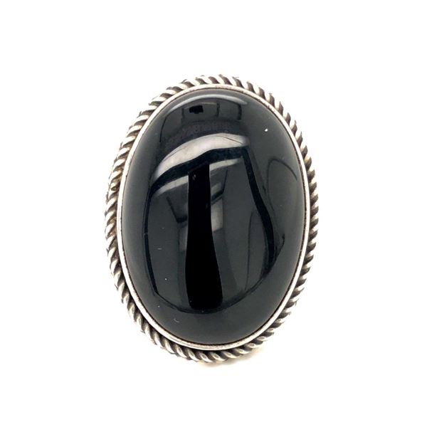 Beautiful Handmade Large Black Onyx Navajo Ring