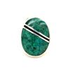 Image 1 : Navajo Malachite And Onyx Inlay Ring 7 1/2