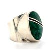 Image 2 : Navajo Malachite And Onyx Inlay Ring 7 1/2