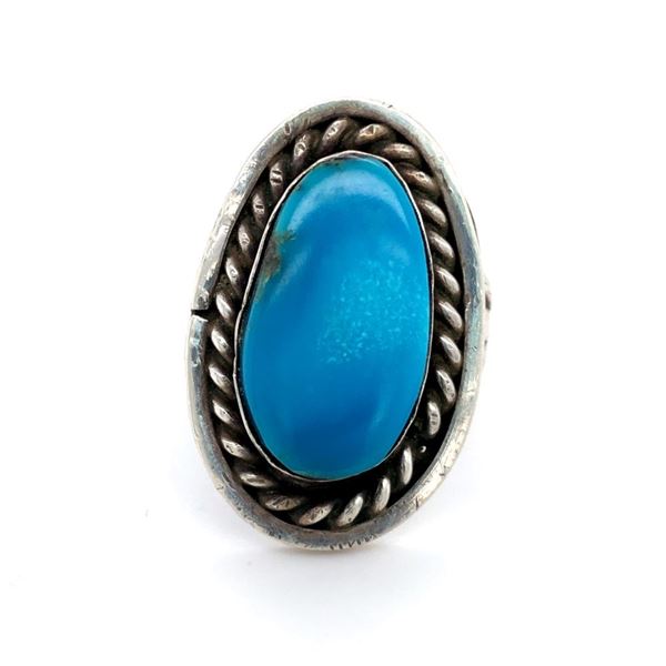 Navajo Vintage AAA Sleeping Beauty Turquoise Ring 5 1/4