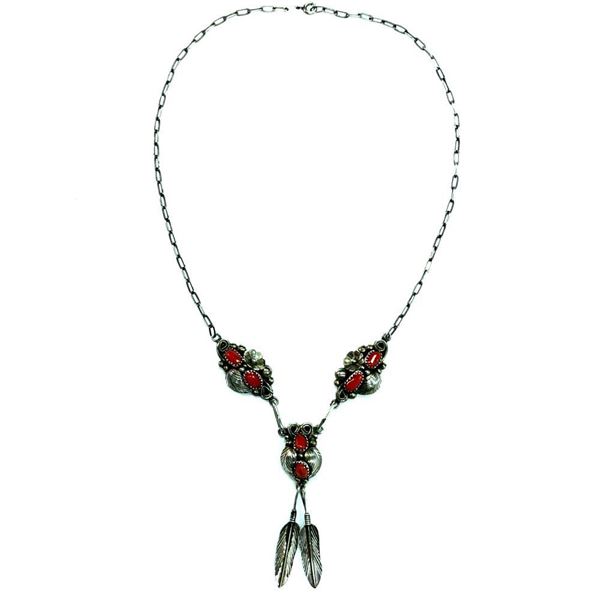 Vintage Navajo Rare Coral Three Piece Necklace