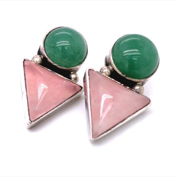Navajo Vintage Aventurine & Rose Quartz Earrings