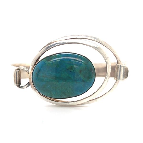 Native American Azurite Crystal Stone Cuff