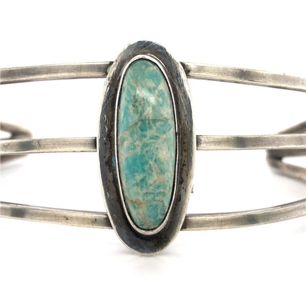 Vintage Navajo Rare Loan Mountain Turquoise Cuff