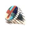 Image 2 : Hopi Vintage Handmade Inlay Sterling Silver Ring