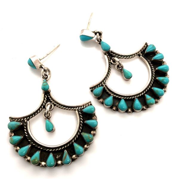 Mexico Vintage Kingman Turquoise Earrings