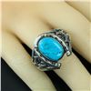 Image 1 : Navajo Unique Horseshoe AAA Spider Turquoise Ring